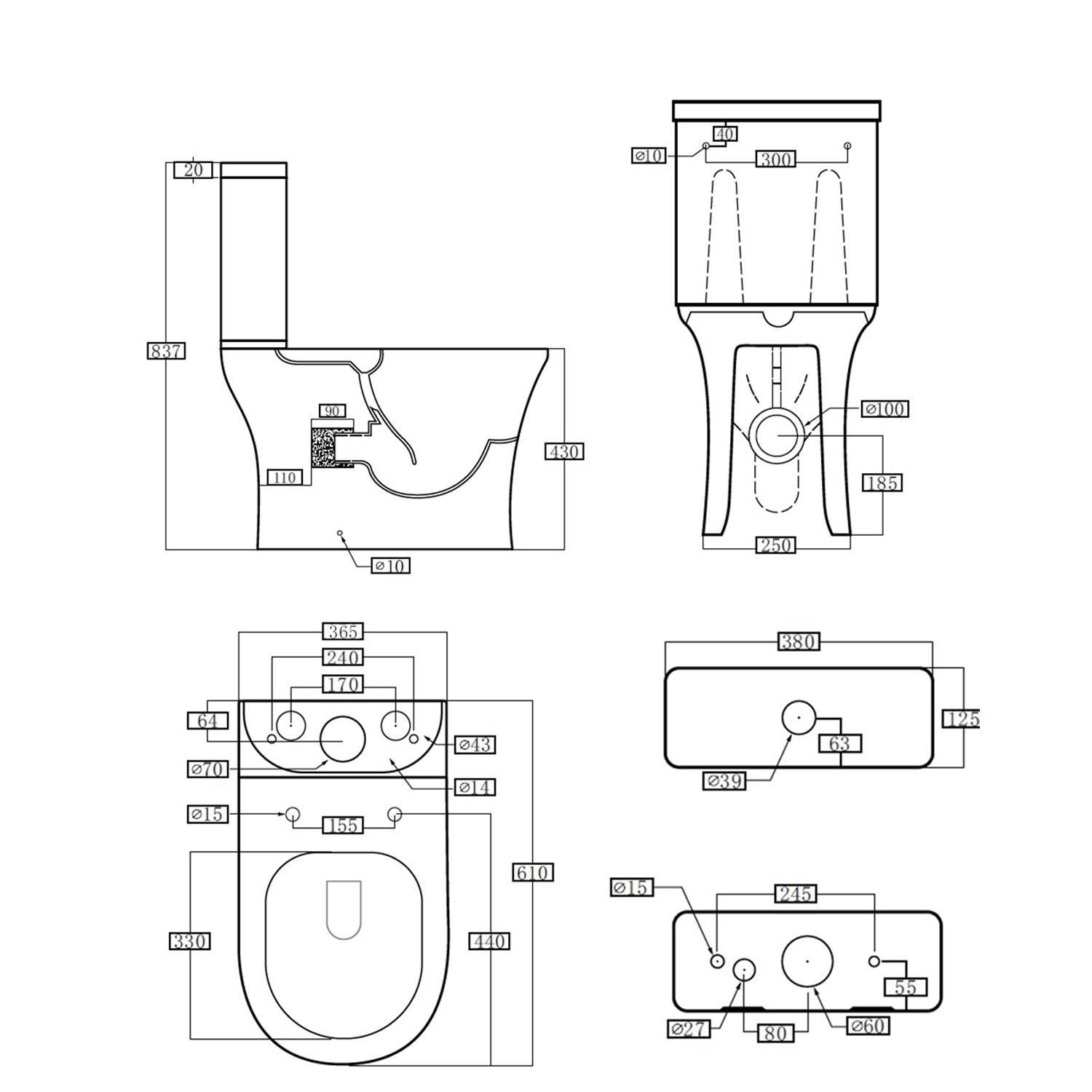 Lydia Rimless Close Coupled Toilet & Soft Close Seat