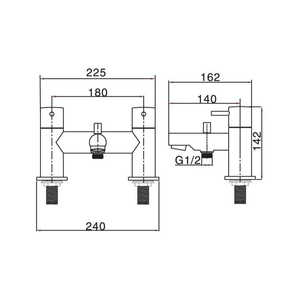 Crosswater Kai Lever Bath and Shower Mixer Tap with Shower Kit