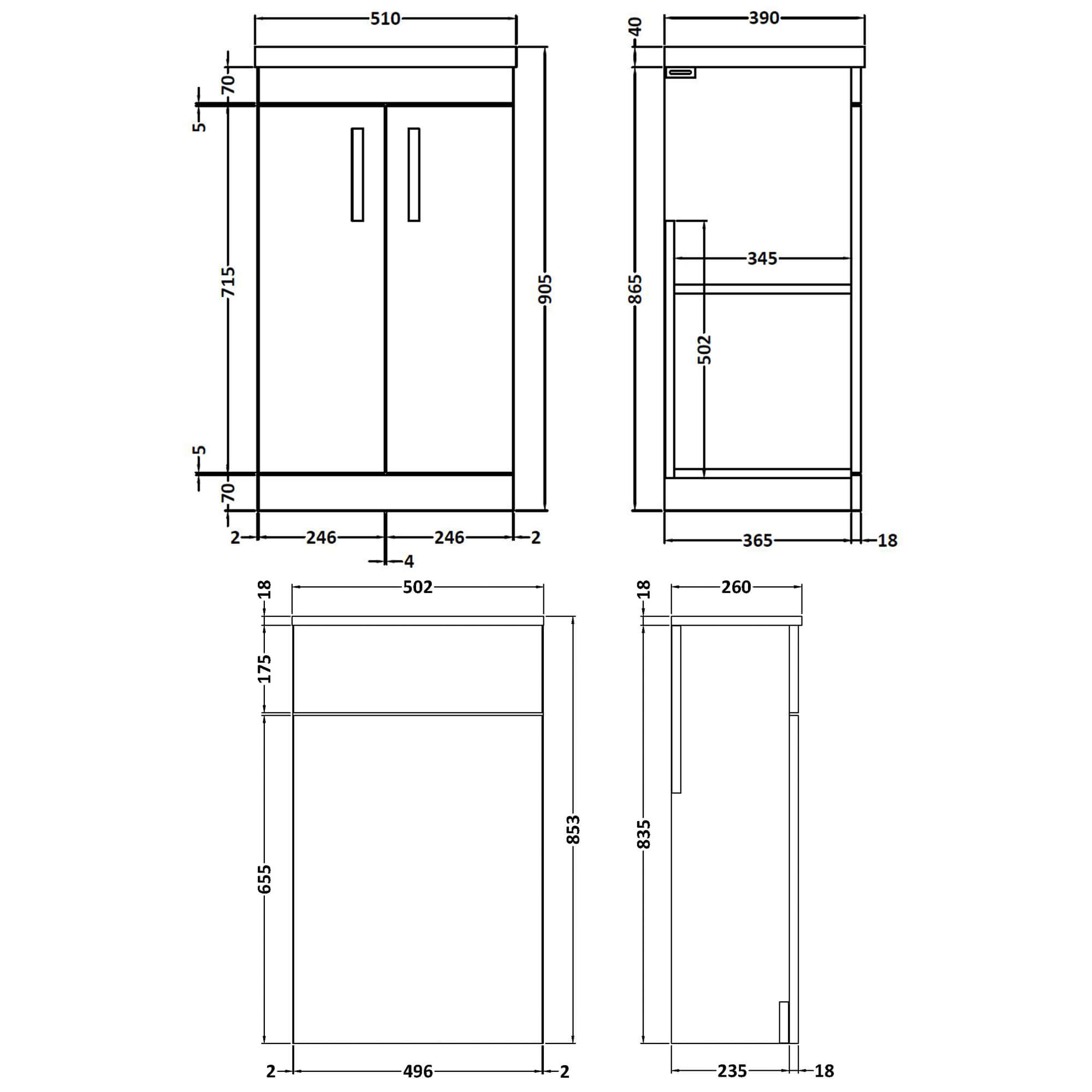Emily 1000mm Combination Bathroom Toilet & Sink Unit - White Gloss