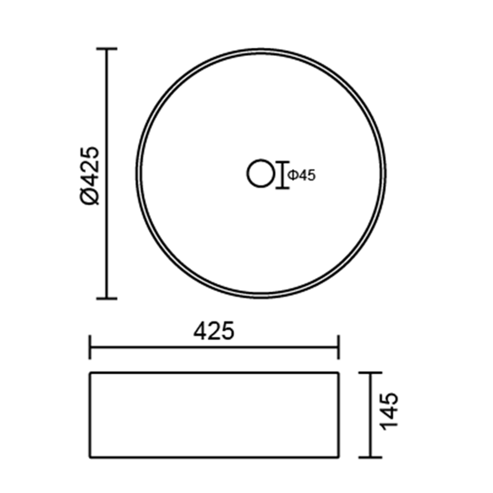 Drench Sophia Round Countertop Basin - 425mm
