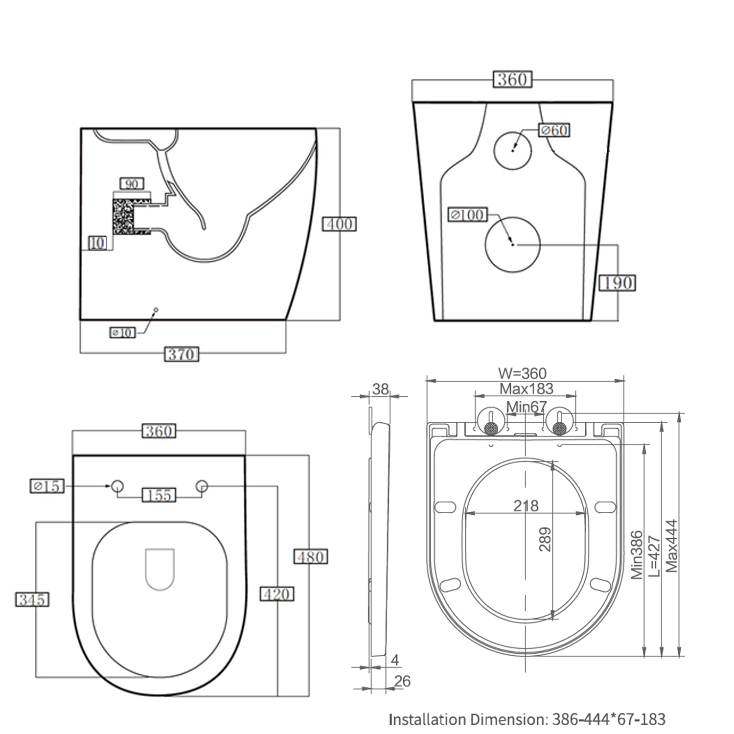 Harbour Clarity Back to Wall Rimless Toilet & Soft Close Seat