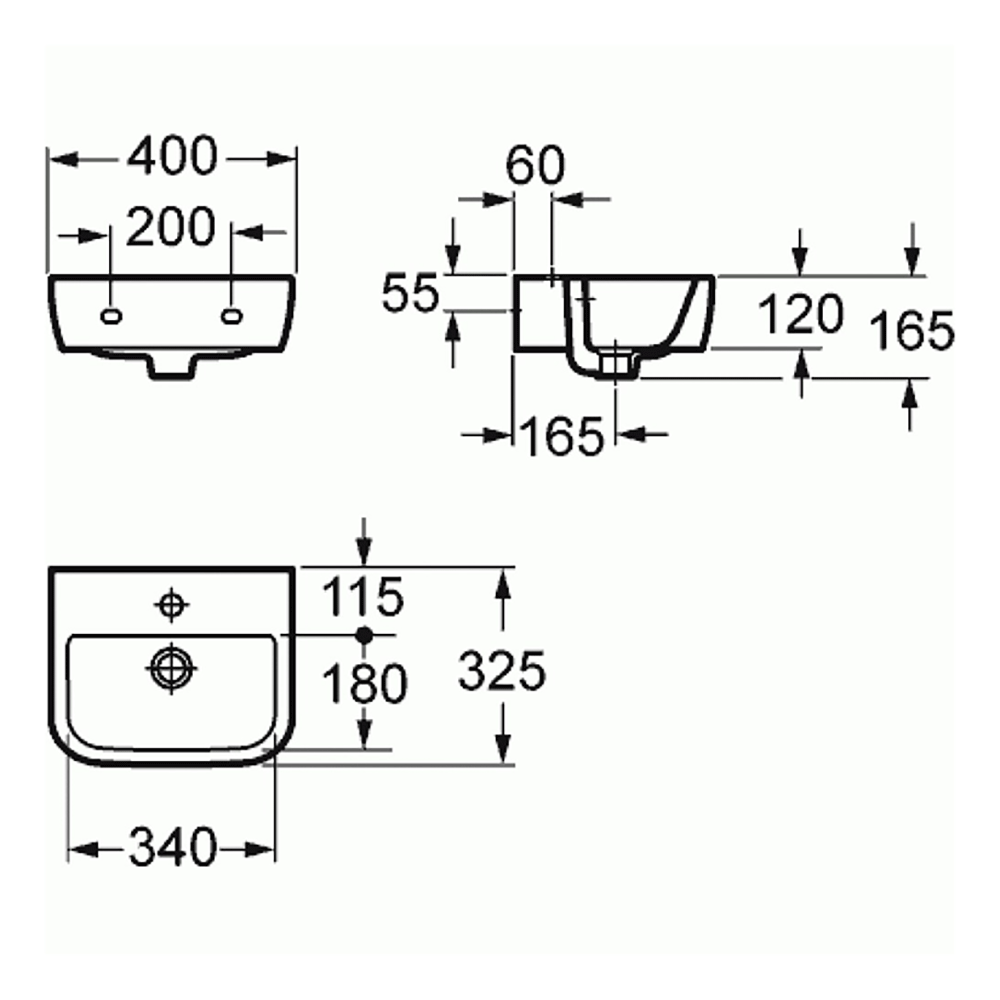 Imex Essence 400mm Wall Hung Cloakroom Basin