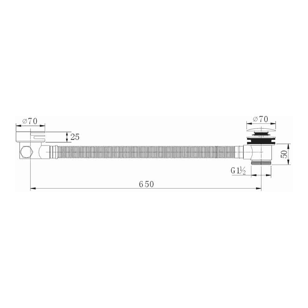 Pura Purafill Bath Filler Waste and Overflow - Chrome