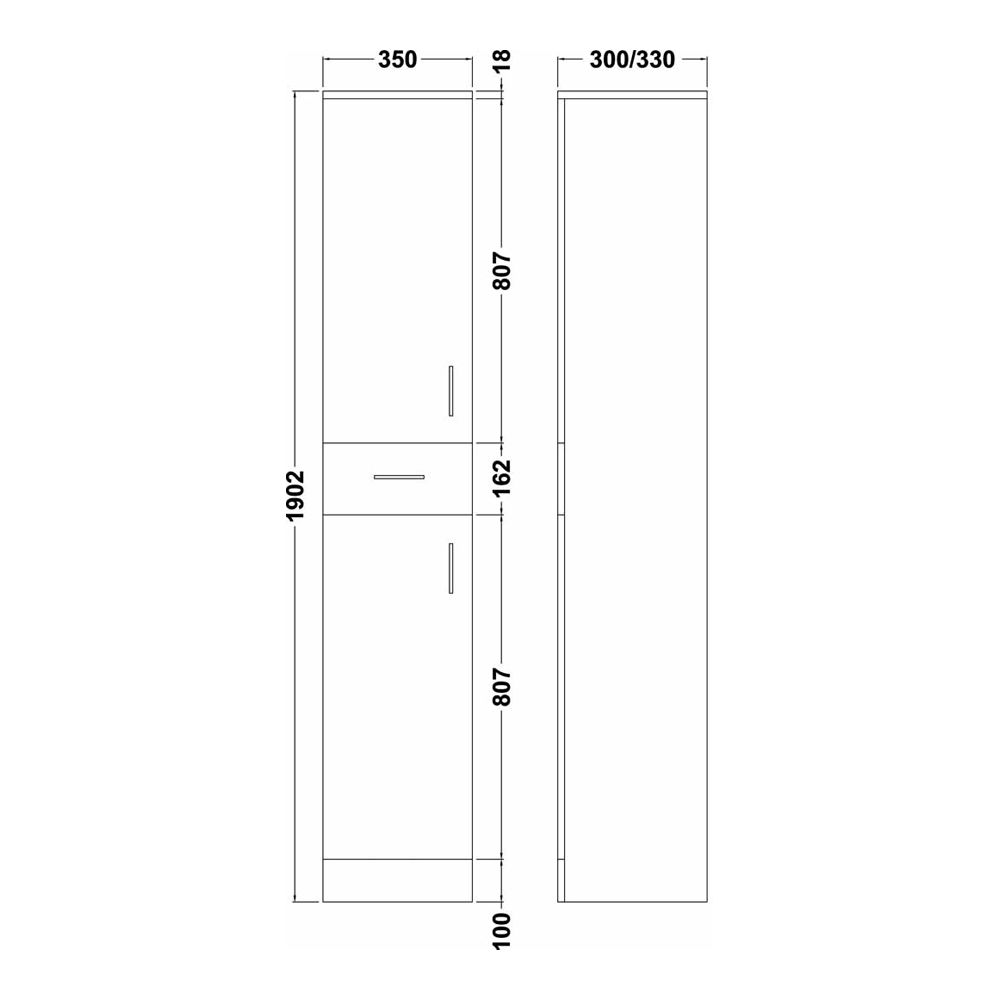 Vellamo Alpine 1900mm Freestanding Tall Storage Unit