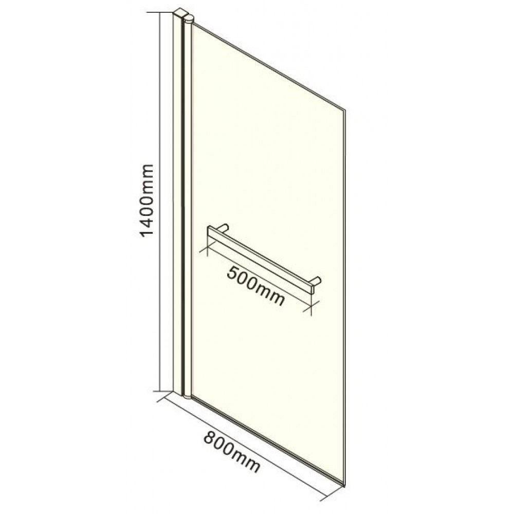 Harbour i6 Easy Clean 6mm Square Bath Screen & Towel Rail - 1400 x 800mm
