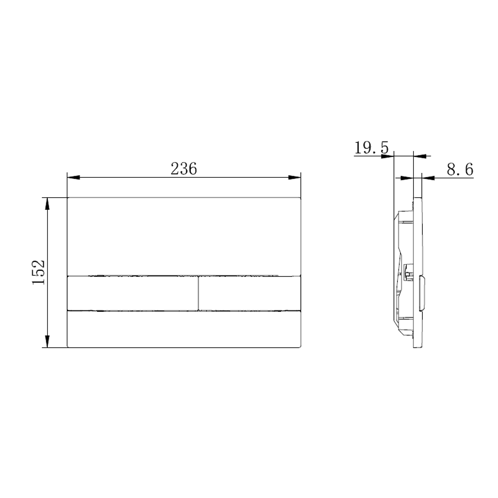 Crosswater Arena Flush Plate - Matt Black