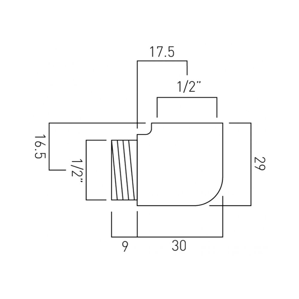 Vado Bath Shower Mixer Extension Elbow