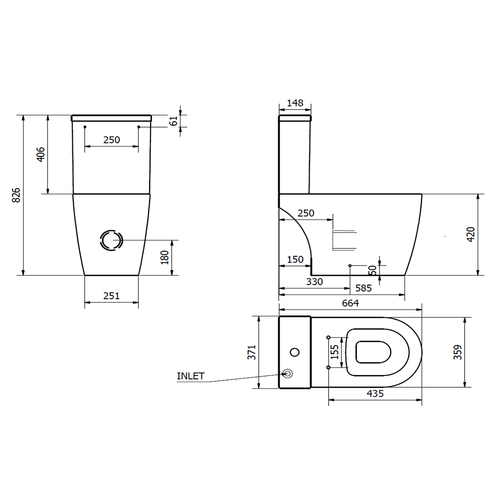 Harbour Clear Modern Close Coupled Toilet & Soft Close Seat