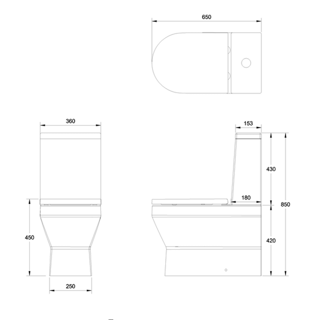 Britton Bathrooms Curve2 Rimless Back to Wall Close Coupled Toilet & Soft Close Seat