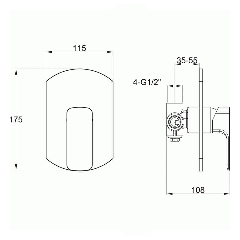 Pura Flite Concealed Manual Shower Valve