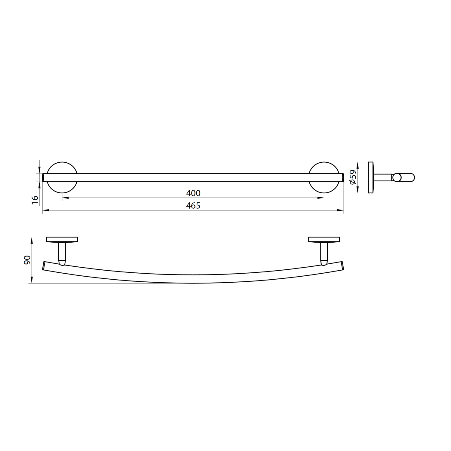 Vellamo Venta Towel Rail 465mm